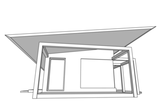 Casa architettonico schizzo 3d illustrazione png