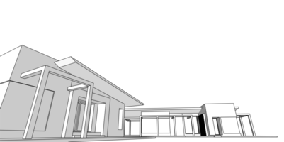 casa arquitectónico bosquejo 3d ilustración png