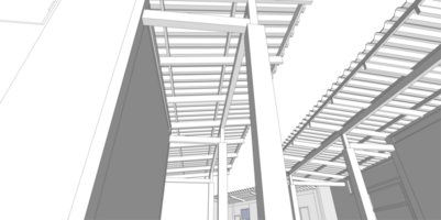 Casa architettonico schizzo 3d illustrazione png