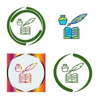 Unique Quill and Book Vector Icon