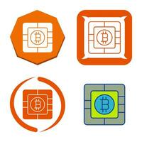 Bitcoin Chip Vector Icon