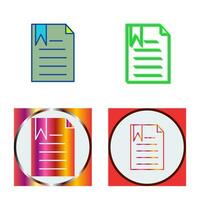 Unique Bookmarked Document Vector Icon