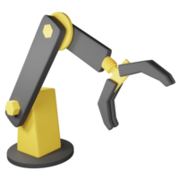 Robotic arm clipart flat design icon isolated on transparent background, 3D render technology and cyber security concept png