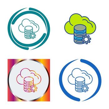 icono de vector de datos de nube