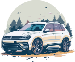 SUV Car Clip Art with AI Generative png