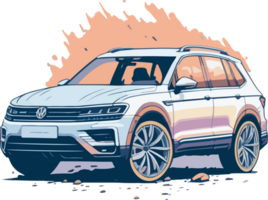SUV Car Illustration AI Generative png