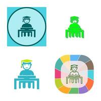 Unique Studying on Desk Vector Icon