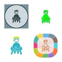 Unique Studying on Desk Vector Icon
