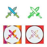 Unique Two Swords Vector Icon