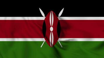 Kenya flag animation for background in 4k. Happy independence day national flag waving. Patriotism symbol. Flag motion graphics. Flag moving video