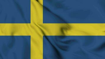 Sweden flag animation for background in 4k. Happy independence day Sweden national flag waving. Patriotism symbol. Flag motion graphics. Flag moving video