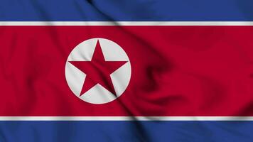 Nord Corée drapeau animation pour Contexte dans 4k. content indépendance journée nationale drapeau agitant. patriotisme symbole. drapeau mouvement graphique. drapeau en mouvement video
