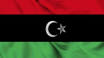 Libya flag animation for background in 4k. Happy independence day national flag waving. Patriotism symbol. Flag motion graphics. Flag moving video