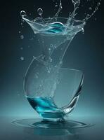 Blow water of glass photo