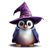 Penguin Cute Witch AI Generative png