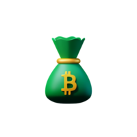 Money Bag Bitcoin AI Generative png