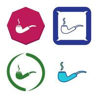 Unique Lit Smoking Pipe Vector Icon