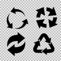 Recycling flat vector icons set. Arrows flat vector icons set