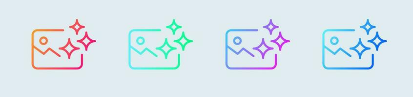 Effect line icon in gradient colors. Spark signs vector illustration.