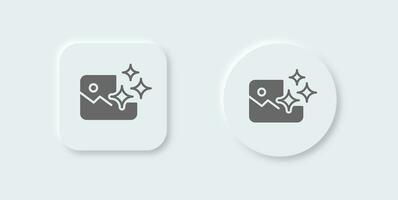 Effect solid icon in neomorphic design style. Spark signs vector illustration.