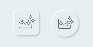 Effect line icon in neomorphic design style. Spark signs vector illustration.