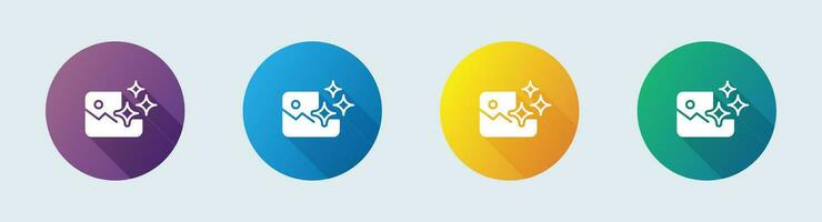 Effect solid icon in flat design style. Spark signs vector illustration.