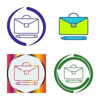 Briefcase and Pen Vector Icon