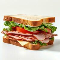 AI generated Sandwich photo in white isolated background