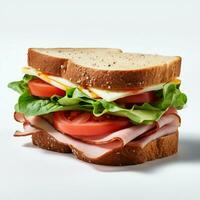 AI generated Sandwich photo in white isolated background