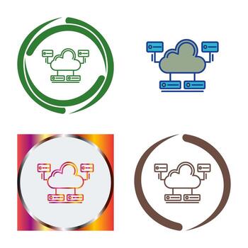 Cloud Database Vector Icon