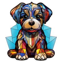 A Stained Glass Dog, PNG - AI Generative