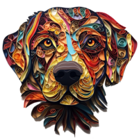 A Stained Glass Dog, PNG - AI Generative