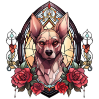 A Stained Glass Dog, PNG - AI Generative