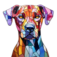 A Stained Glass Dog, PNG - AI Generative