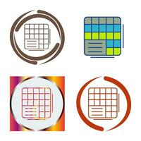 Table Data Vector Icon