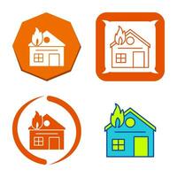 Unique House on Fire Vector Icon