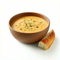 ai generado panera sopa en blanco aislado antecedentes foto