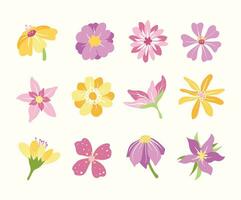 cute colorful flat hand drawn flower vector