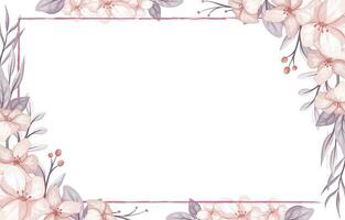 pink flower frame vector