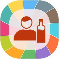 Unique Man And Drink Vector Icon