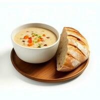 ai generado panera sopa en blanco aislado antecedentes foto