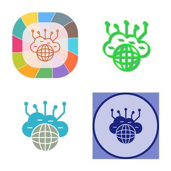 icono de vector de nube informática