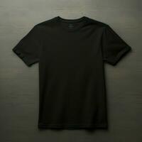 AI generated A full black blank t shirt mockup, dark background, structure photo