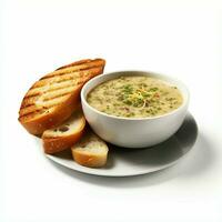 AI generated Panera Soup in white isolated background photo