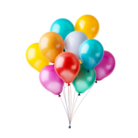 cumpleaños fiesta multicolor globos png ai generativo