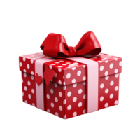 Valentines day red love gift box png ai generative