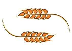 Vector art of wheat ear border template design isolated on white background