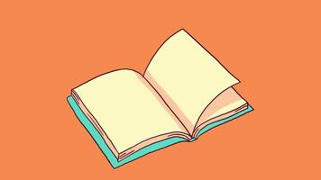 animated book in orange background video