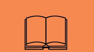 animated book in orange background video