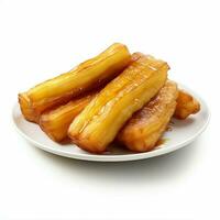 AI generated Banana fried on white isolated background photo